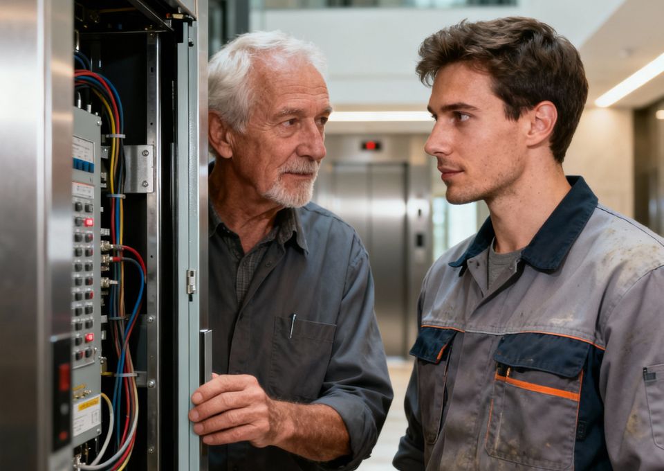 Teamarbeit bei der Betreuung von Aufzugsanlagen